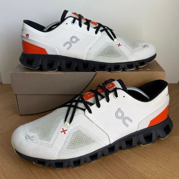 On Cloud X 3 Ivory Flame/White Men Running Sneakers- SZ 12 main image 12